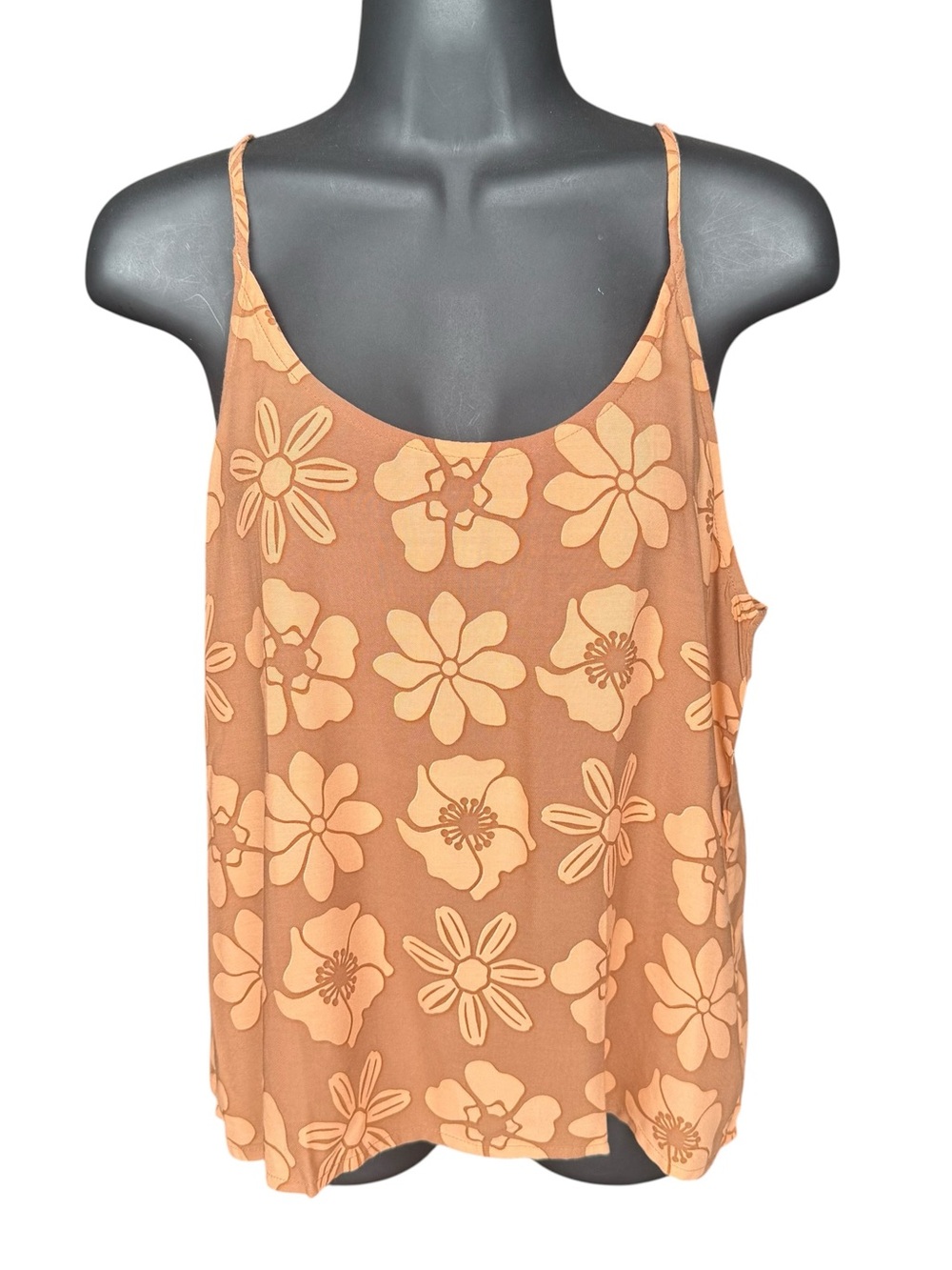 Waiwaolani Hawaii Floral Print Spaghetti Strap Tank Top Rayon size Small